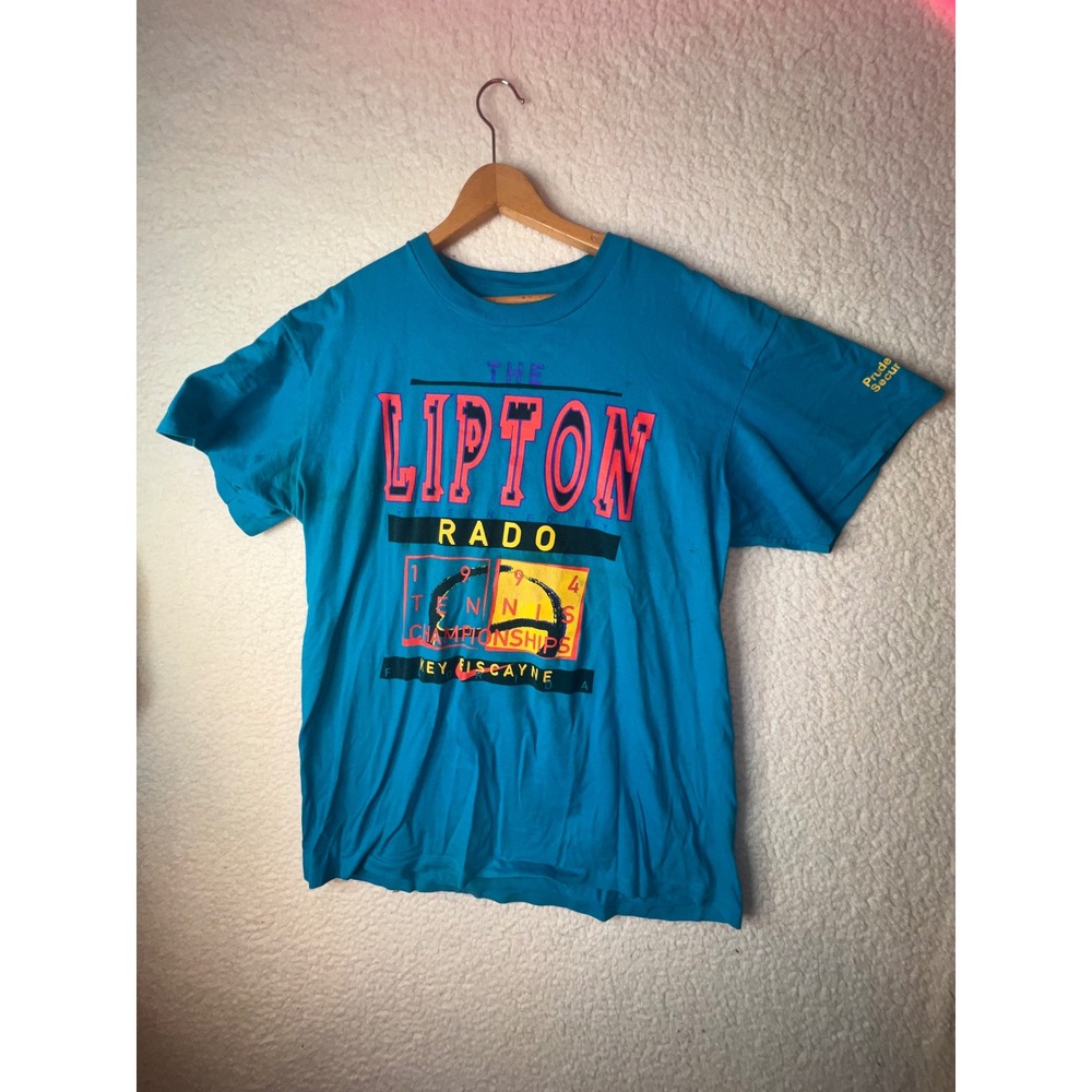 Vintage 1994 Nike Lipton Tennis Championships T-Shirt XXL Blue Key Biscayne Rado